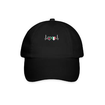 Bangladesh Italie Vintage Heartbeat Flag - Casquette classique - noir/noir - Devant
