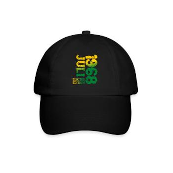 1968 Juli Limited Edition Geburtstag Geschenk - Baseballkappe - Schwarz/Schwarz - Vorne