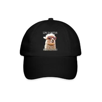 Alpaca Life Is Better With Alpacas Lama Alpacas - Baseball Cap - black/black - Front