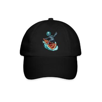 Pizza Surfer Alien - Baseball Cap - black/black - Front