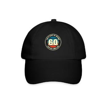 60th birthday so you see with 60 retro gift - Baseball Cap - black/black - Front