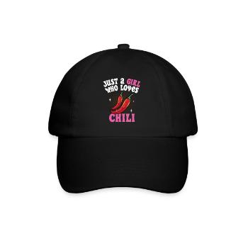 Women Just A Girl Who Loves Chili Hot Spicy Food R - Baseballkappe - Schwarz/Schwarz - Vorne