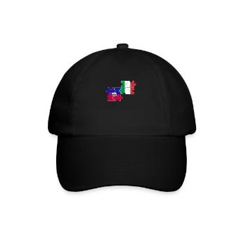 Haiti Italy Flag Italian Haitian - Baseball Cap - black/black - Front
