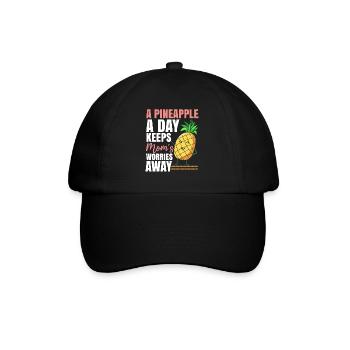 Pineapple Mom Hello Summer Motherhood Mothers Day - Baseball Cap - black/black - Front