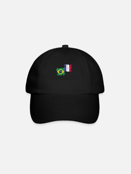 Brésil France Vintage Flag Brésilien - Casquette classique - noir/noir