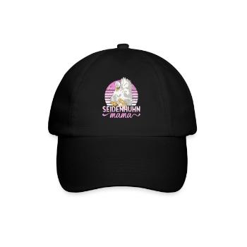 Seidenhuhn Mama Seidenhühner Huhn Hühner Hennen - Baseballkappe - Schwarz/Schwarz - Vorne