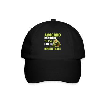 Avocado Sushi Rolle Nigiri Avocado Frucht Guacamole - Baseballkappe - Schwarz/Schwarz - Vorne
