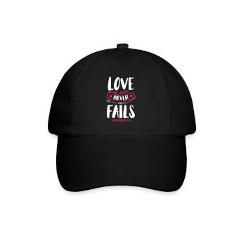 Love Never Fails Bible Verse Faith Jesus - Baseball Cap - black/black - Front