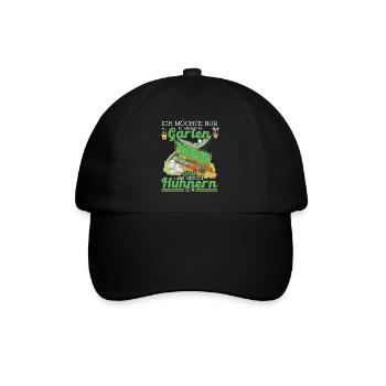 Garten und Hühner Leidenschaft Hobby Huhn Gärtner - Baseballkappe - Schwarz/Schwarz - Vorne