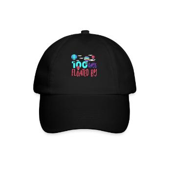 100 Days Floated By 100 Days of School 100th Day - Baseball Cap - black/black - Front