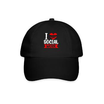 Ich Liebe Sozialarbeit Ausbildung Sozialarbeiter - Baseballkappe - Schwarz/Schwarz - Vorne