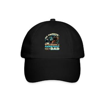 Hot Rod Mechanic Dad Quote, Retro Muscle Car Hot - Baseballkappe - Schwarz/Schwarz - Vorne