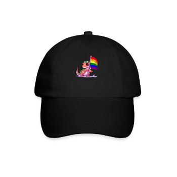 Dinosaure LGBT Pride Jeu de mots drapeau arc-en-ciel transgenre - Casquette classique - noir/noir - Devant