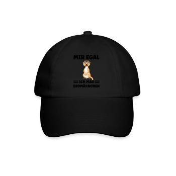 Tiere Erdmännchen Erdmännchene Geschenk - Baseballkappe - Schwarz/Schwarz - Vorne