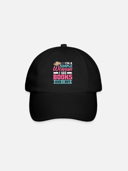Buchliebhaber Design mit Büchern für Literatur - Baseballkappe - Schwarz/Schwarz