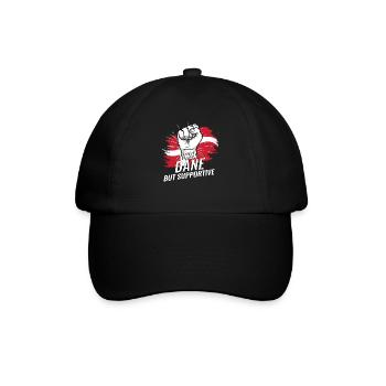 Not Dane But Supportive Denmark Flag Country - Baseballkappe - Schwarz/Schwarz - Vorne
