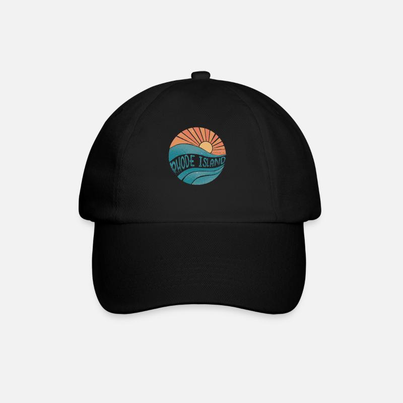 Rhode Island - Baseballkappe - Schwarz/Schwarz