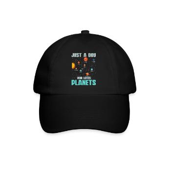 Nur ein Junge, der das Sonnensystem der Planeten liebt - Baseballkappe - Schwarz/Schwarz - Vorne
