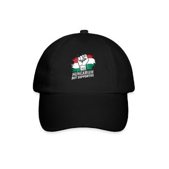 Not Hungarian But Supportive Hungary Flag Country - Baseball Cap - black/black - Front