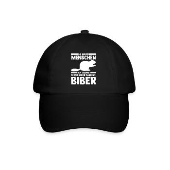 Nagetier Biberliebhaber Biber - Baseballkappe - Schwarz/Schwarz - Vorne