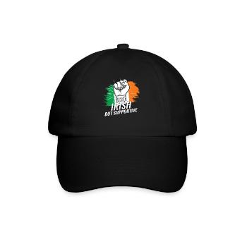 Not Irish But Supportive Ireland Flag Country - Baseballkappe - Schwarz/Schwarz - Vorne
