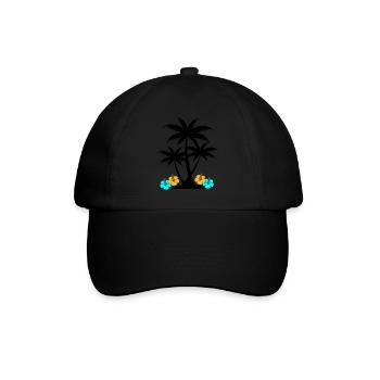 palme hibiskus - Baseballkappe - Schwarz/Schwarz - Vorne
