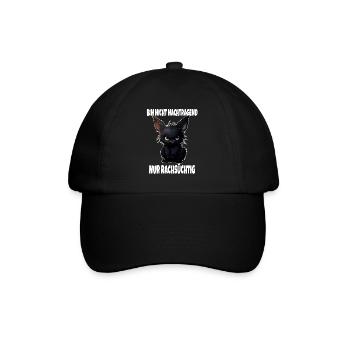 Nicht Nachtragend Nur Rachsüchtig Schwarzer Hase - Baseballkappe - Schwarz/Schwarz - Vorne
