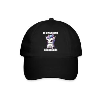 Nicht Nachtragend Nur Rachsüchtig Süßes Einhorn - Baseballkappe - Schwarz/Schwarz - Vorne