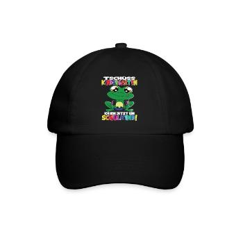 Tschüss Kindergarten Ich Bin Jetzt Ein Schulkind! - Baseballkappe - Schwarz/Schwarz - Vorne