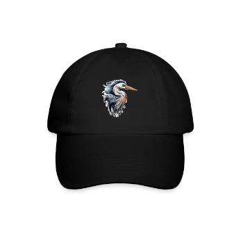 Reiher - Baseballkappe - Schwarz/Schwarz - Vorne