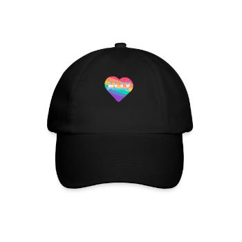 Ally Rainbow Flag Heart pour le jeu de mots LGBT transgenre - Casquette classique - noir/noir - Devant
