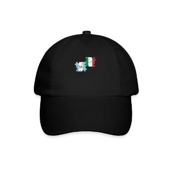 Guatemala Italy Vintage Heartbeat Flag - Baseball Cap - black/black - Front