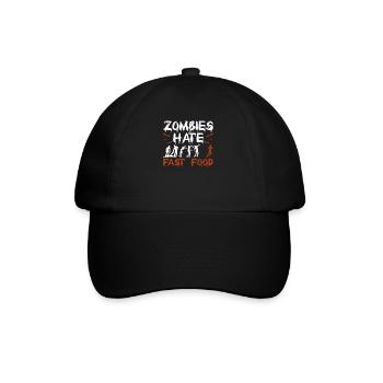 Zombies Hate Fast Food Funny Halloween Runners - Baseball Cap - black/black - Front