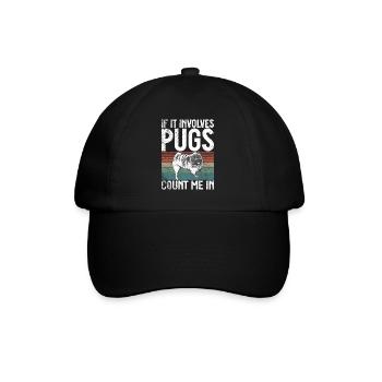 Pug Gifts for Pug Lovers - Baseballkappe - Schwarz/Schwarz - Vorne