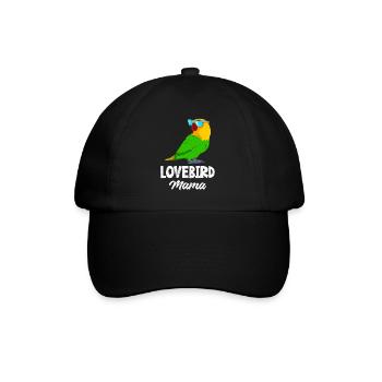 Lovebird Mama Liebesvögel Papagei Halter Frauen - Baseballkappe - Schwarz/Schwarz - Vorne