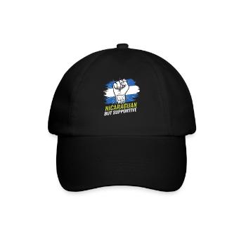 Not Nicaraguan But Supportive Nicaragua Flag - Baseball Cap - black/black - Front