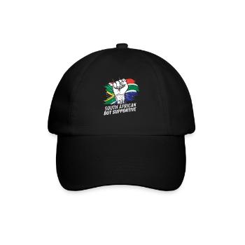 Not South African But Supportive South Africa - Baseballkappe - Schwarz/Schwarz - Vorne