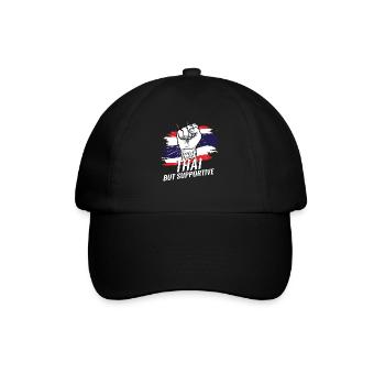 Not Thai But Supportive Thailand Flag Country - Baseballkappe - Schwarz/Schwarz - Vorne