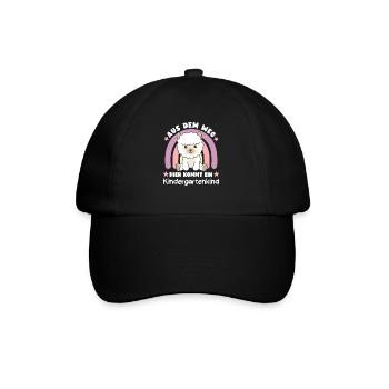 Aus Dem Weg Hier Kommt Ein Kindergartenkind Alpaka - Baseballkappe - Schwarz/Schwarz - Vorne