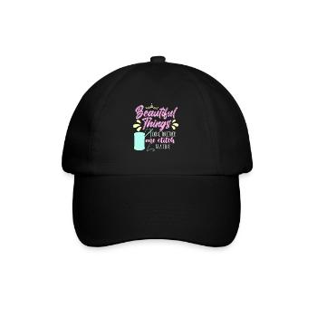 Point de croix De belles choses se réunissent Coudre - Casquette classique - noir/noir - Devant