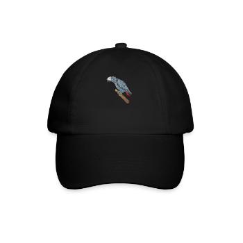 Motif de perroquet gris I pour porte-oiseau - Casquette classique - noir/noir - Devant