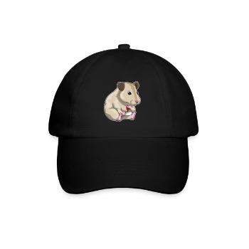 Hamster Gamer Controller - Baseballkappe - Schwarz/Schwarz - Vorne