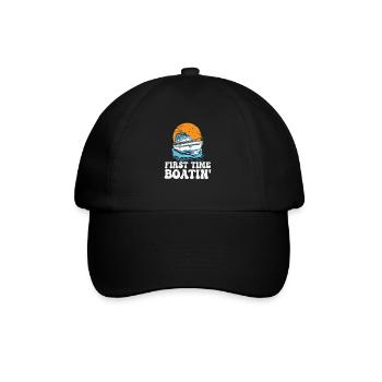 First Time Boatin' Lake Life New Boat Owner - Baseballkappe - Schwarz/Schwarz - Vorne