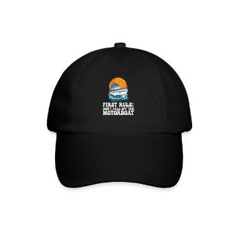 Funny Boat Captain First Rule Don't Fall Of The - Baseballkappe - Schwarz/Schwarz - Vorne