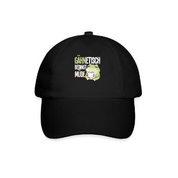 Gähntechnisch Bedingt Müde Frosch Morgenmuffel - Baseballkappe - Schwarz/Schwarz - Vorne