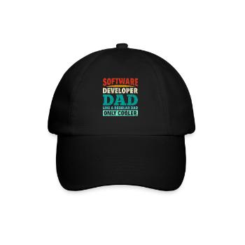 Software Developer Dad - Software Programmer - Baseball Cap - black/black - Front