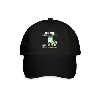 Schulkind Traktor Schulbeginn Geschenk - Baseballkappe - Schwarz/Schwarz - Vorne