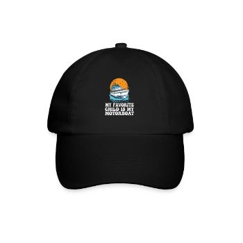 My Favorite Child Is My Motorboat Funny Pontoon - Baseballkappe - Schwarz/Schwarz - Vorne