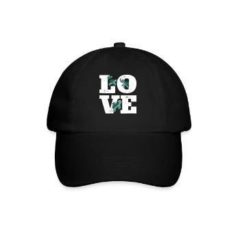Sea Turtle Tortoise Love - Baseballkappe - Schwarz/Schwarz - Vorne