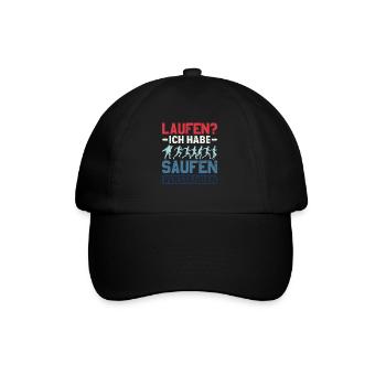 Laufen? - Ich habe saufen verstanden Alkohol - Baseballkappe - Schwarz/Schwarz - Vorne